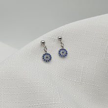 Load image into Gallery viewer, Small Evil Eye Stud Earrings, Sterling Silver