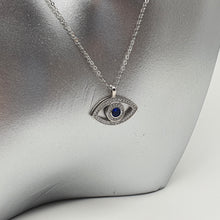 Load image into Gallery viewer, Large Evil Eye Necklace, Sterling Silver