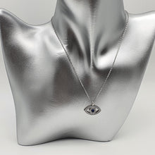 Load image into Gallery viewer, Large Evil Eye Necklace, Sterling Silver