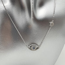 Load image into Gallery viewer, Large Evil Eye Necklace, Sterling Silver