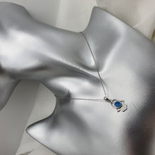 Load image into Gallery viewer, Hamsa Hand Round Opal Necklace, Sterling Silver
