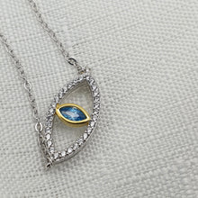 Load image into Gallery viewer, Evil Eye Necklace, Sterling Silver