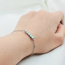 Load image into Gallery viewer, Created White Opal Bracelet, Sterling Silver