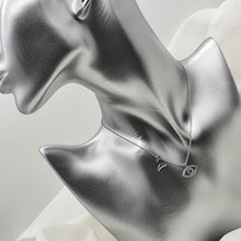 Load image into Gallery viewer, Evil Eye Pendant & Whale Tail Charm Necklace, Sterling Silver