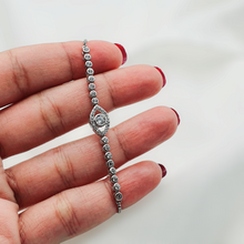 Load image into Gallery viewer, Evil Eye Icon Bracelet, Sterling Silver