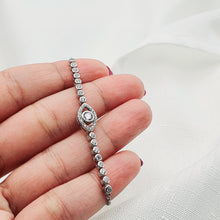 Load image into Gallery viewer, Evil Eye Icon Bracelet, Sterling Silver