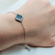 Load image into Gallery viewer, Natural Gemstone Clover Bracelet, Sterling Silver