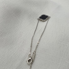 Load image into Gallery viewer, Natural Gemstone Clover Bracelet, Sterling Silver