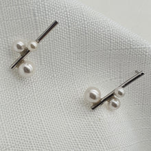 Load image into Gallery viewer, Modern Design Freshwater Stud Earrings, Sterling Silver