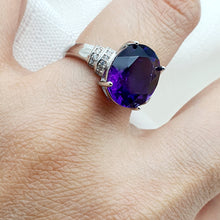 Load image into Gallery viewer, Natural Amethyst Gemstone Ring, Sterling Silver