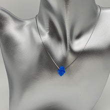Load image into Gallery viewer, Created Fire Opal Hamsa Hand Pendant & Chain, Sterling Silver