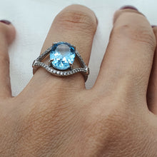 Load image into Gallery viewer, Sky Blue Topaz Ring, Sterling Silver