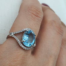 Load image into Gallery viewer, Sky Blue Topaz Ring, Sterling Silver