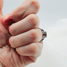 Load image into Gallery viewer, Oval Garnet Ring, Sterling Silver