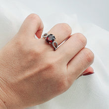 Load image into Gallery viewer, Oval Garnet Ring, Sterling Silver