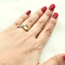 Load image into Gallery viewer, Natural Oval Citrine Gemstone Ring, Sterling Silver