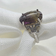 Load image into Gallery viewer, Natural Large Bi-Color Tourmaline Ring, Sterling Silver