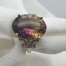 Load image into Gallery viewer, Natural Large Bi-Color Tourmaline Ring, Sterling Silver