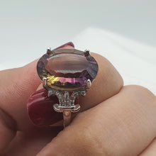 Load image into Gallery viewer, Natural Large Bi-Color Tourmaline Ring, Sterling Silver