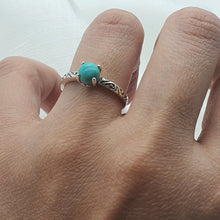 Load image into Gallery viewer, Natural Turquoise Gemstone Ring, Sterling Silver