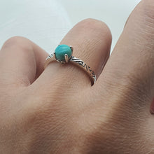 Load image into Gallery viewer, Natural Turquoise Gemstone Ring, Sterling Silver