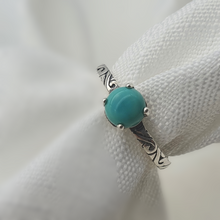 Load image into Gallery viewer, Natural Turquoise Gemstone Ring, Sterling Silver