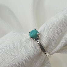 Load image into Gallery viewer, Natural Turquoise Gemstone Ring, Sterling Silver