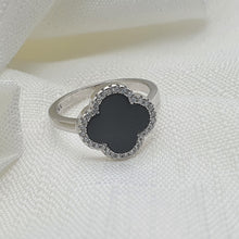 Load image into Gallery viewer, Natural Gemstone Clover Ring, Sterling Silver