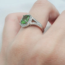 Load image into Gallery viewer, Natural Oval Peridot Gemstone Ring, Sterling Silver