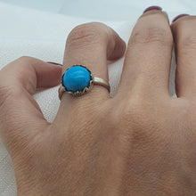 Load image into Gallery viewer, Natural Turquoise Gemstone Ring, Sterling Silver