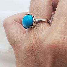 Load image into Gallery viewer, Natural Turquoise Gemstone Ring, Sterling Silver