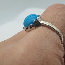 Load image into Gallery viewer, Natural Turquoise Gemstone Ring, Sterling Silver
