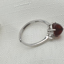 Load image into Gallery viewer, Natural Square Garnet Gemstone Ring, Sterling Silver