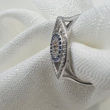 Load image into Gallery viewer, Evil eye Icon Ring, Sterling Silver