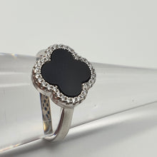 Load image into Gallery viewer, Natural Gemstone Clover Ring, Sterling Silver