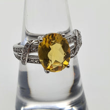 Load image into Gallery viewer, Natural Oval Citrine Gemstone Ring, Sterling Silver