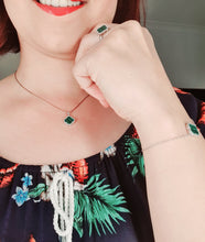 Load image into Gallery viewer, Malachite 4 leaf Clover Set, Sterling Silver