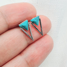 Load image into Gallery viewer, Turquoise Stud Earrings, Sterling Silver