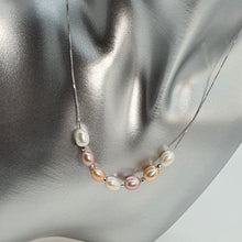 Load image into Gallery viewer, Multicoloured Freshwater Pearl Necklace, Sterling Silver