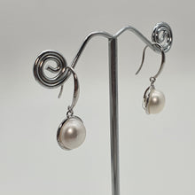 Load image into Gallery viewer, Multicoloured Freshwater Pearl Hook Earrings, Sterling Silver