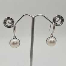 Load image into Gallery viewer, Multicoloured Freshwater Pearl Hook Earrings, Sterling Silver