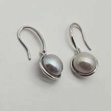 Load image into Gallery viewer, Multicoloured Freshwater Pearl Hook Earrings, Sterling Silver