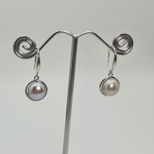 Load image into Gallery viewer, Multicoloured Freshwater Pearl Hook Earrings, Sterling Silver