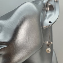 Load image into Gallery viewer, Freshwater Drop Pearl Orchid Earring, Sterling silver