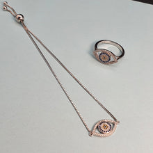 Load image into Gallery viewer, Large Evil Eye Bracelet, Sterling Silver