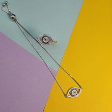 Load image into Gallery viewer, Large Evil Eye Bracelet, Sterling Silver