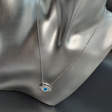 Load image into Gallery viewer, Mother of pearl Evil Eye Necklace, Sterling Silver