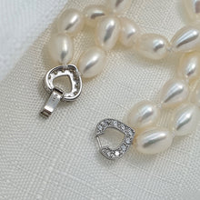 Load image into Gallery viewer, Freshwater Double Strand Pearl Bracelet, Sterling Silver