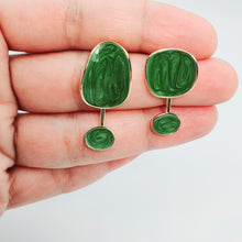 Load image into Gallery viewer, Irregular Shape Enamel Stud Earring, Sterling Silver