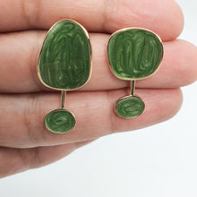 Load image into Gallery viewer, Irregular Shape Enamel Stud Earring, Sterling Silver